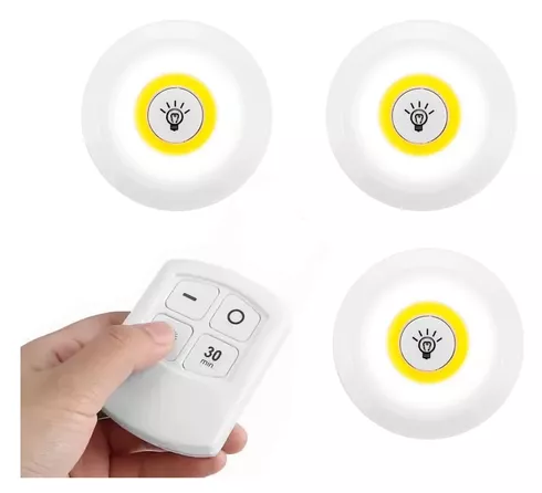 Luces Led De Emergencia Inalámbricas Control Remoto. Set de 3 lámparas.