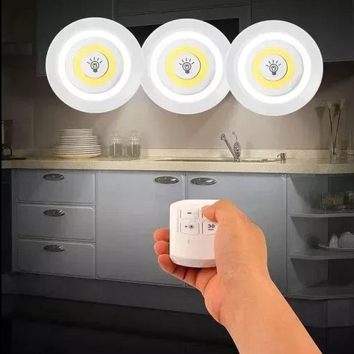 Luces Led De Emergencia Inalámbricas Control Remoto. Set de 3 lámparas.