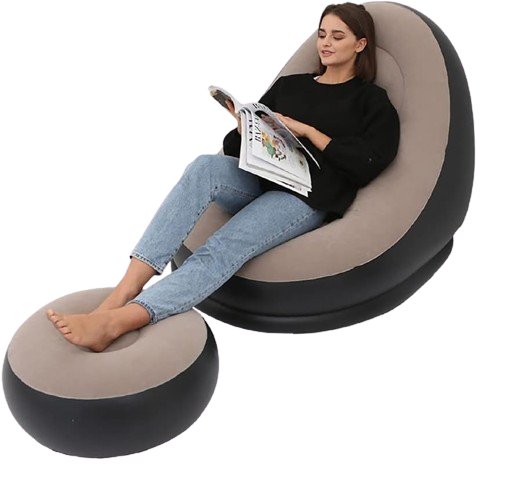 Sillón Sofá Inflable Portátil Plegable Con Reposapiés