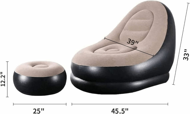 Sillón Sofá Inflable Portátil Plegable Con Reposapiés